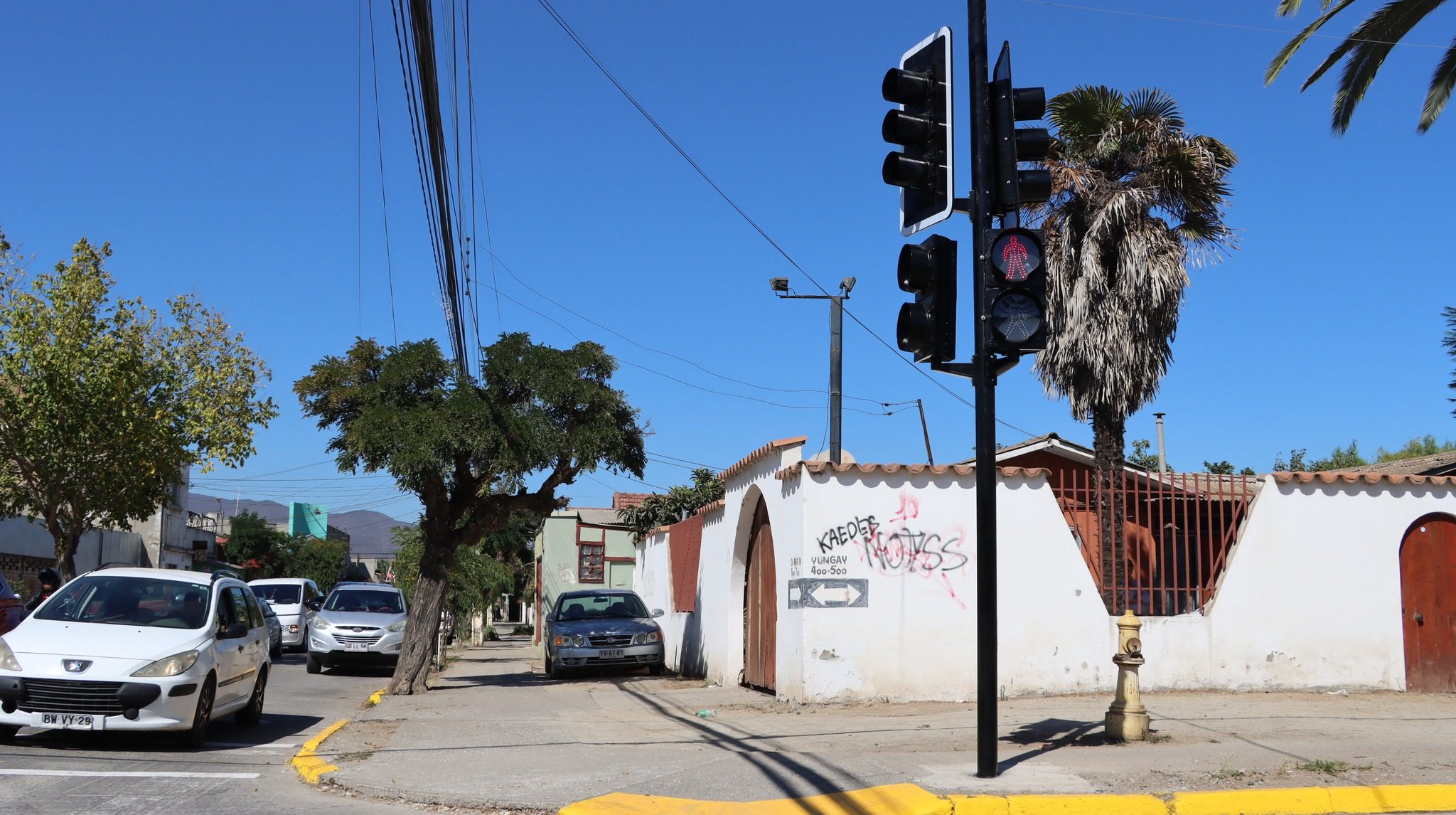 Semáforo de calle Yungay con San Martín en Quillota