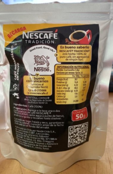 Nescafé falsificado en formato recarga