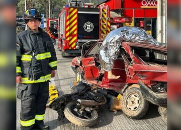La Calera: Con simbólico auto destrozado, inicia campaña preventiva de Fiestas Patrias