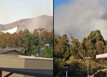 Con aeronaves combatieron incendio en el Parque Los Naranjos de Hijuelas