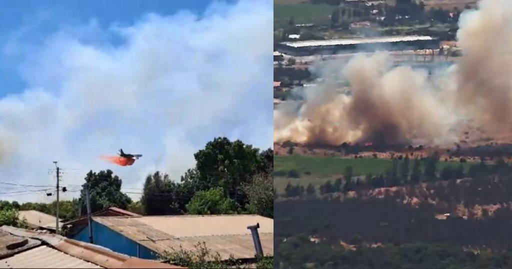 Con debut de "Super Tanker" en Quillota se combate incendio forestal en San Pedro