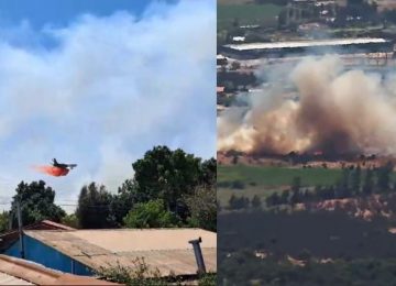 Con debut de "Super Tanker" en Quillota se combate incendio forestal en San Pedro