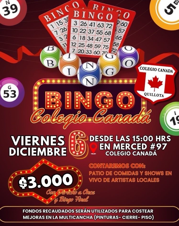 Bingo Colegio Canadá
