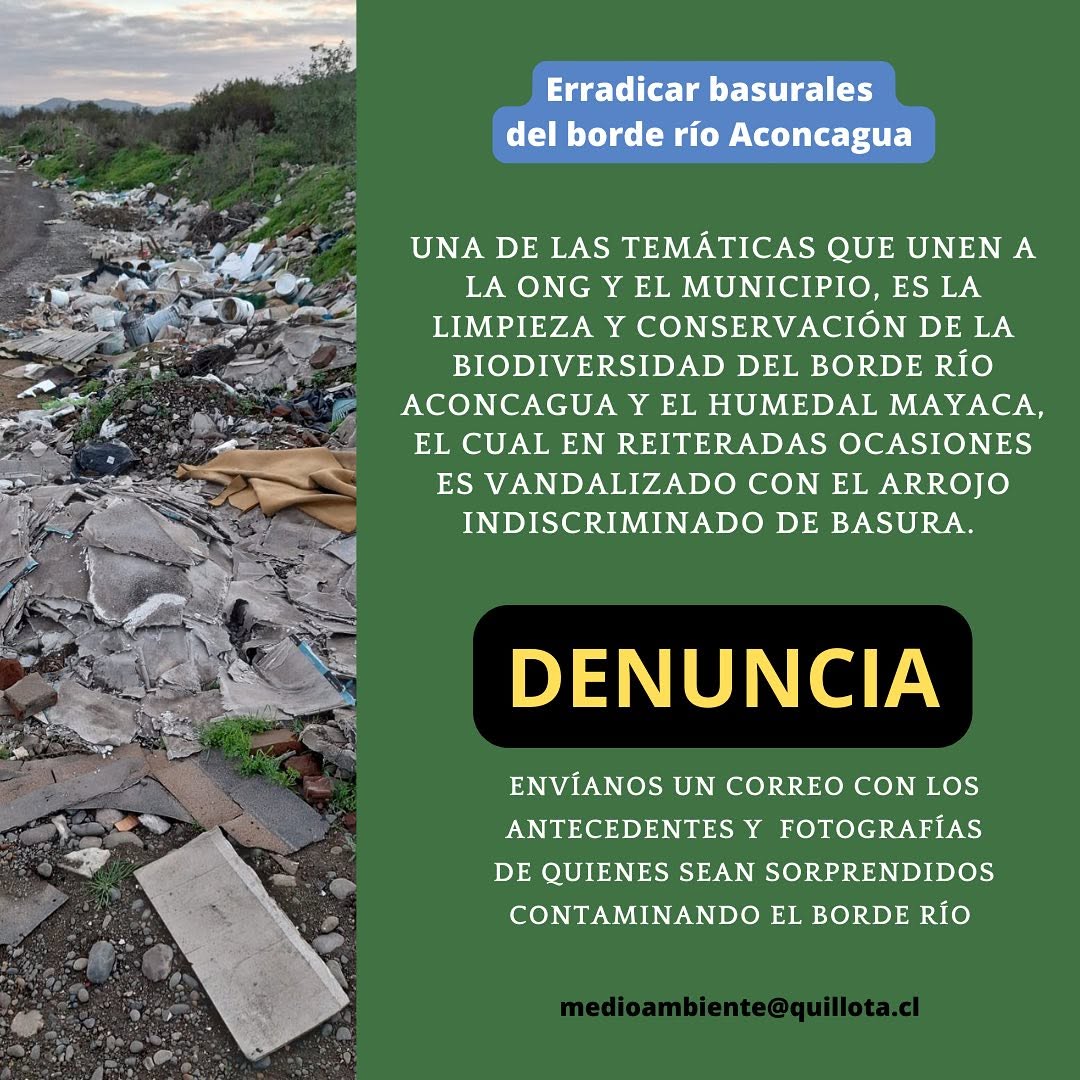 Denuncia basura en el río Aconcagua en Quillota