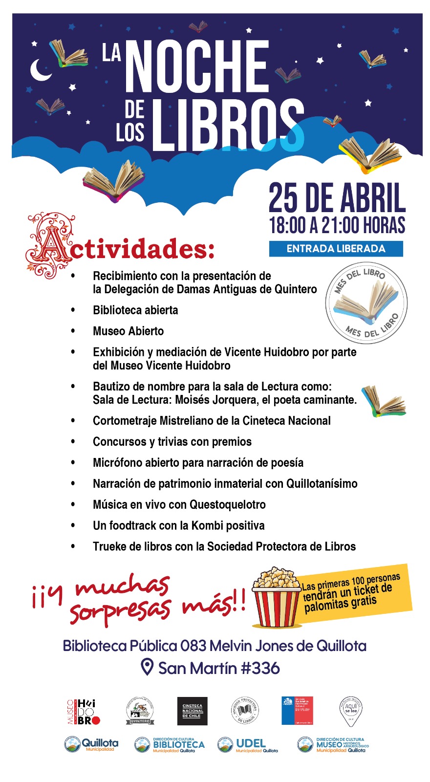 Invitan a participar en La Noche de Los Libros en Quillota