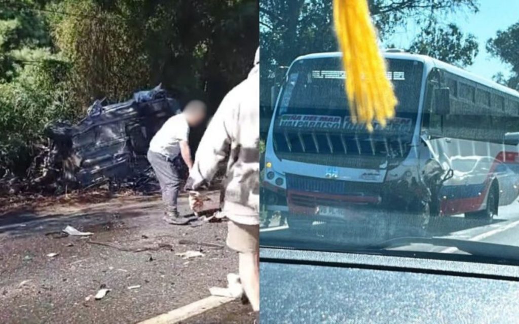 Joven de 23 años muere en colisión de microbús con auto en Quintero