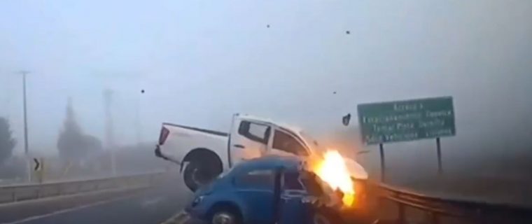 [VIDEO] Captan fuerte colisión en Puchuncaví: hay un herido grave