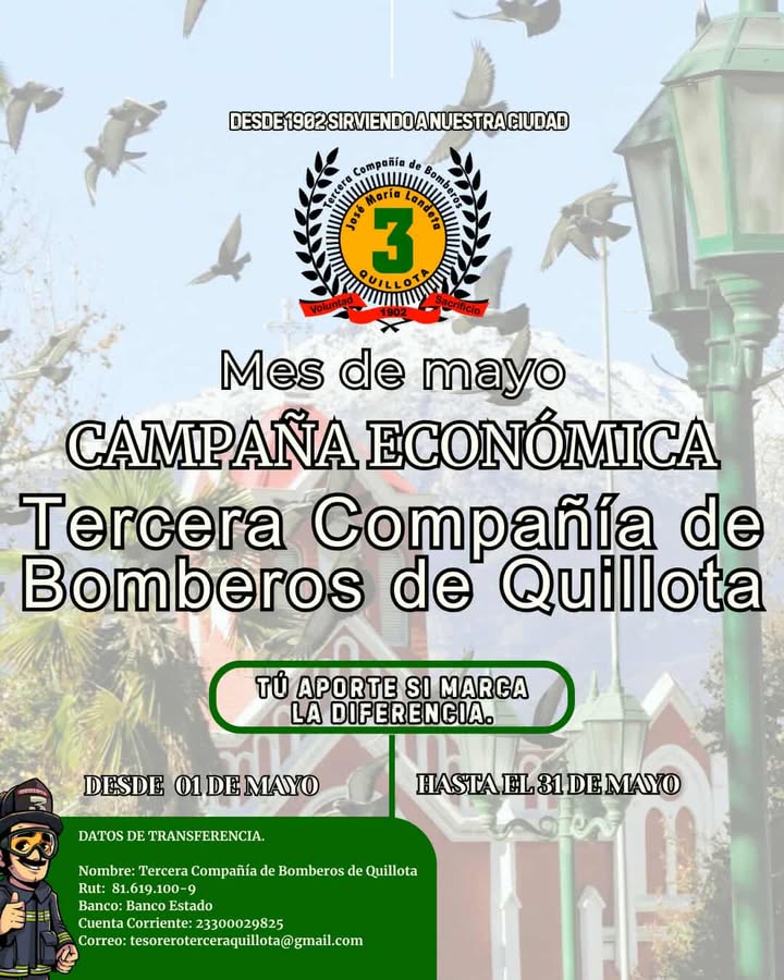 Bomberos de la Tercera Compañía de Quillota realizan campaña económica