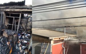 Incendio consumió dos casas en La Calera y dejó daños severos en otras dos viviendas