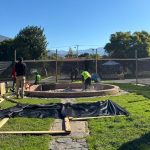 Comenzó renovación de la pileta de la plaza comunal de La Cruz