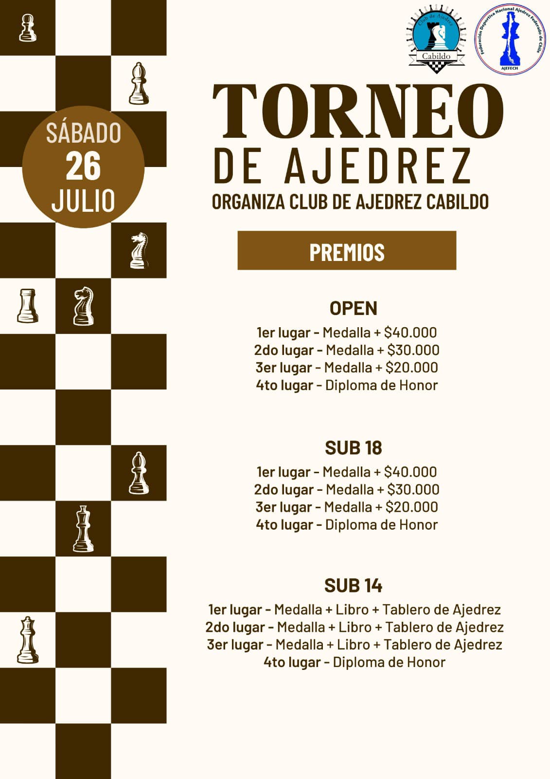 Este fin de semana se realiza gran torneo de ajedrez en Cabildo