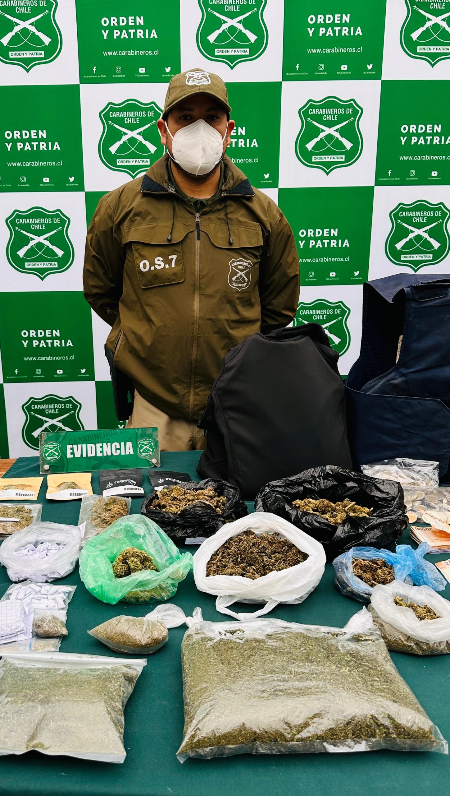 Armas, drogas y chalecos antibalas revelan lo que se incautó en operativo en La Calera
