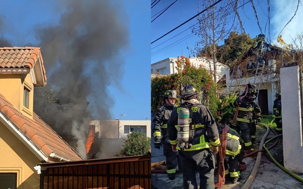 En Quillota equipos de emergencia combaten incendio en casa