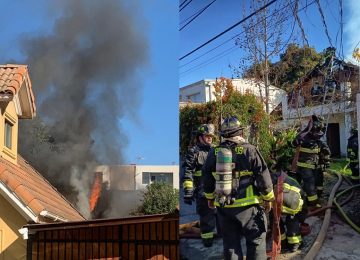 En Quillota equipos de emergencia combaten incendio en casa