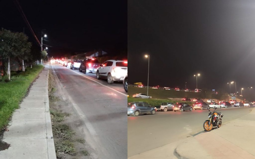 Congestión vehicular de varios kilómetros por obras en la autopista Los Andes