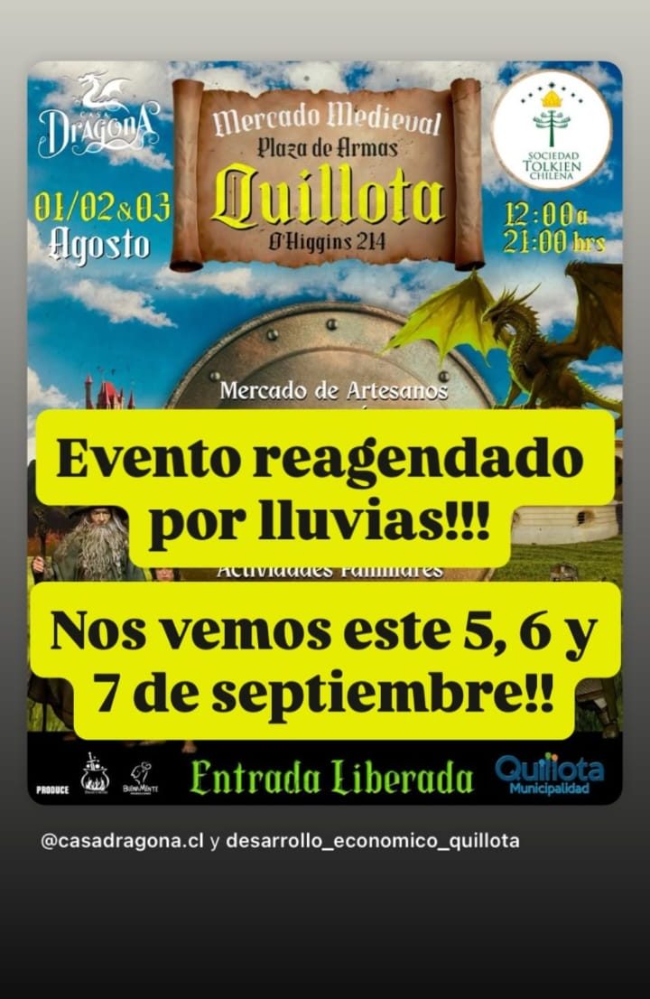 
Se posterga evento de temática medieval en Quillota
