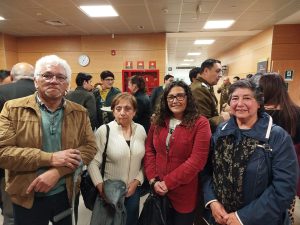 Eduardo Torres Quiroz, presidente de la Mesa Territorial N°3, en compañía de Yolanda Fernández Gálvez, presidenta de la JJVV “Ángel Pino Carroza de la Santa Teresita”, Damary Órdenes Valencia, presidenta de la JJVV “Los Lúcumos”, y María Ansaldi Faunes, secretaria de la Comunidad Primera Etapa Villa Santa Teresita.