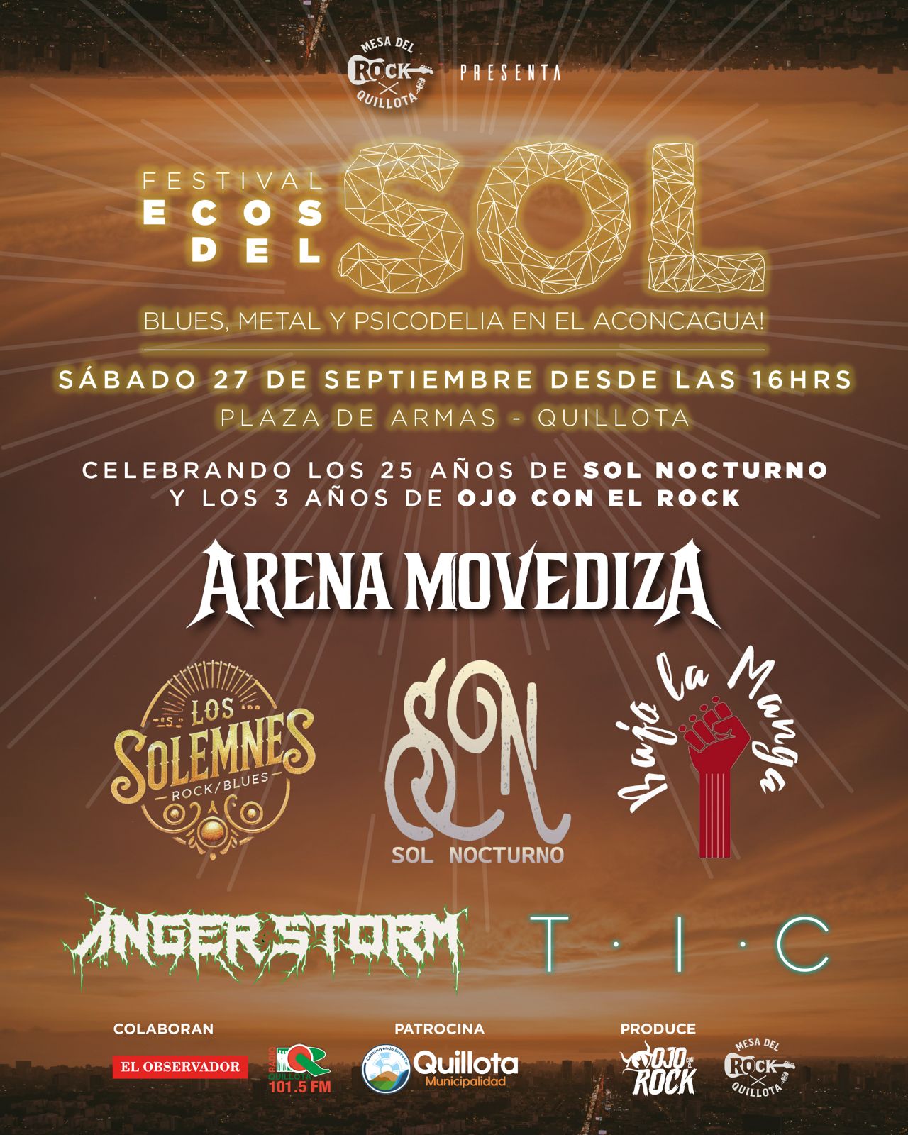 Cambian la fecha y el lugar de festival de rock, blues y metal en Quillota