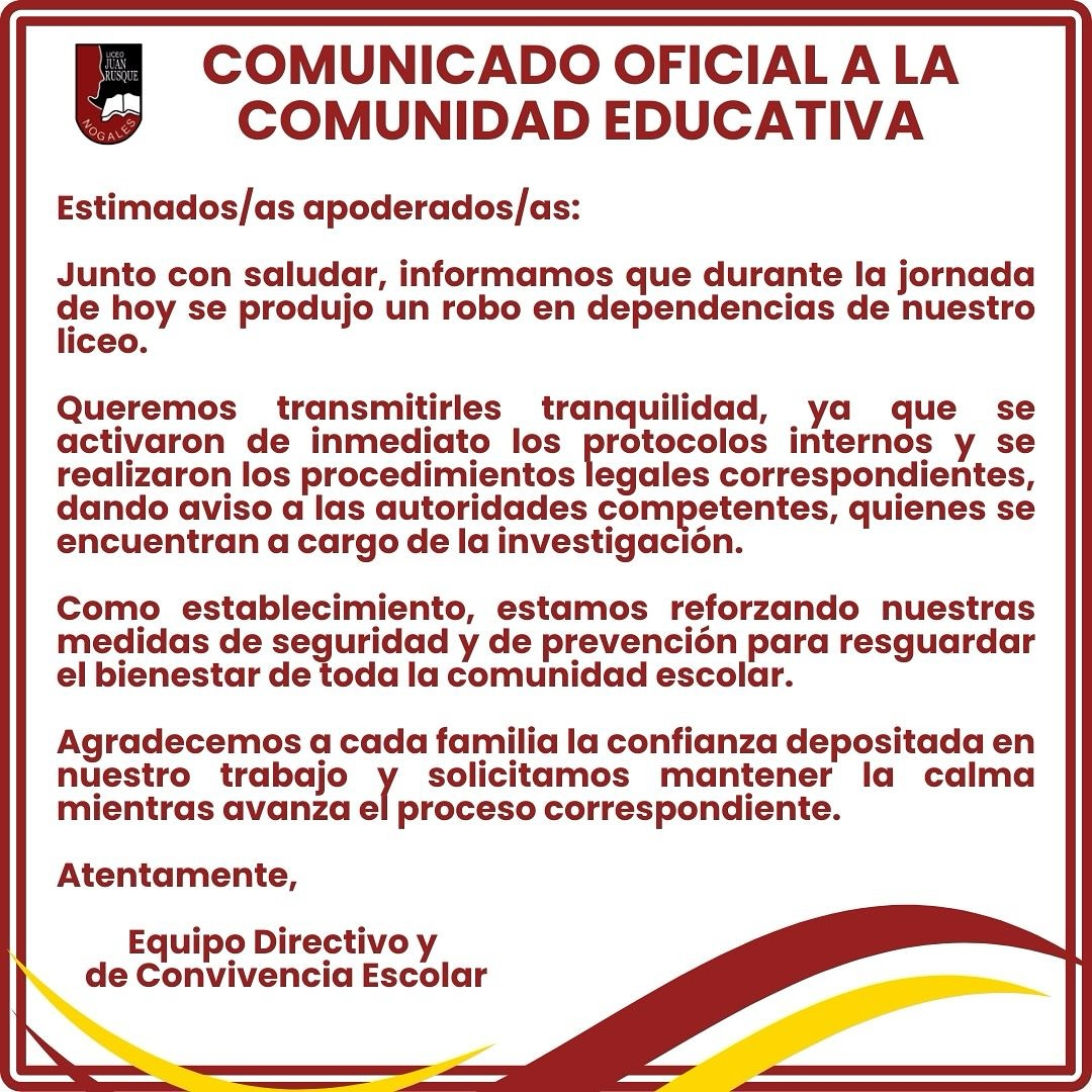 Carabineros recupera objetos robados a liceo de Nogales