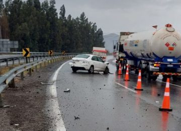 Hijuelas: Se registró accidente de tránsito en la ruta 5