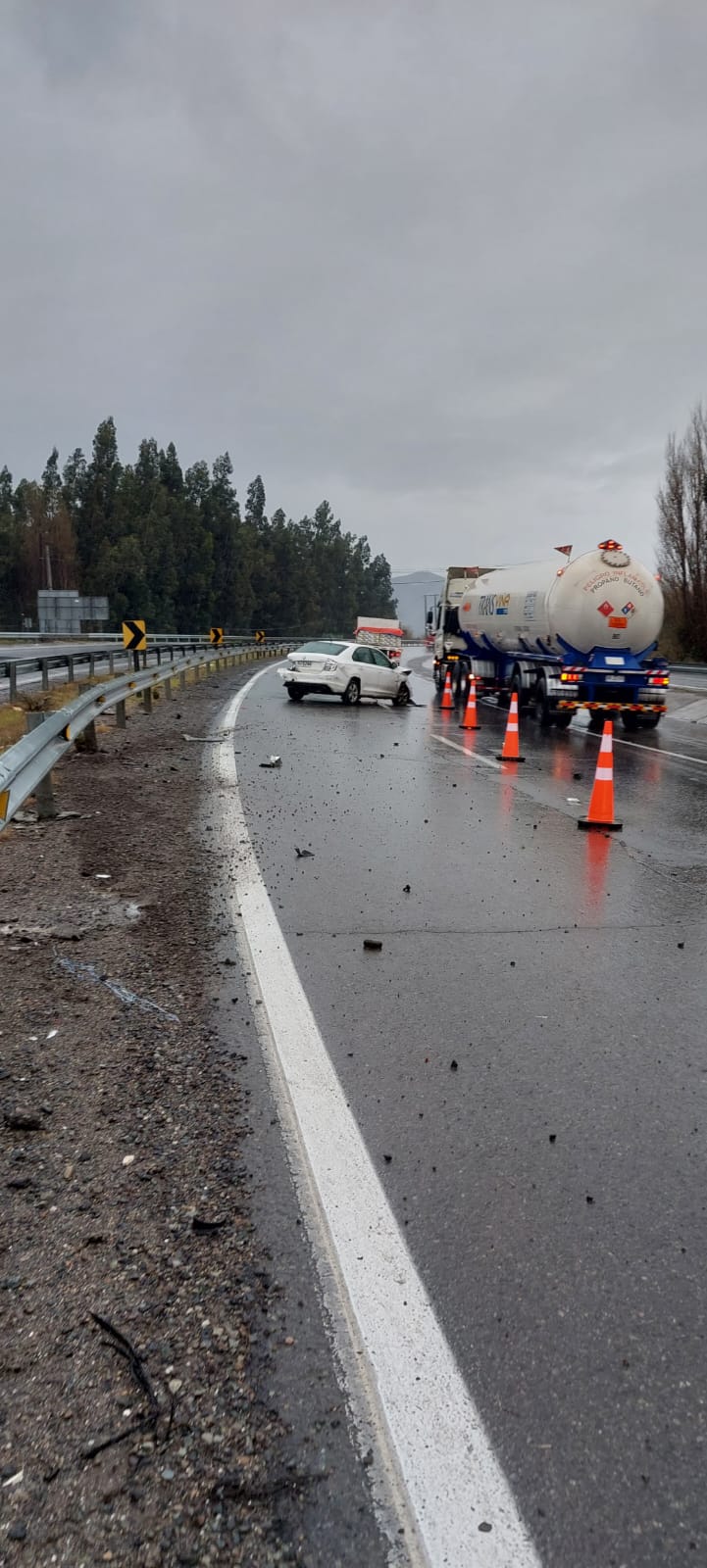 Hijuelas Se registró accidente de tránsito en la ruta 5