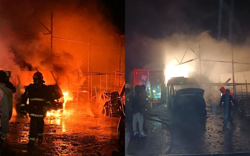 [VIDEO] Incendio en El Melón destruyó un furgón y dañó otros tres vehículos