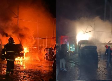 [VIDEO] Incendio en El Melón destruyó un furgón y dañó otros tres vehículos
