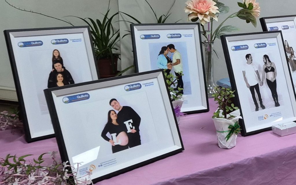 Con grabaciones de los latidos del bebé y sesiones de foto reciben a nuevos quillotanos