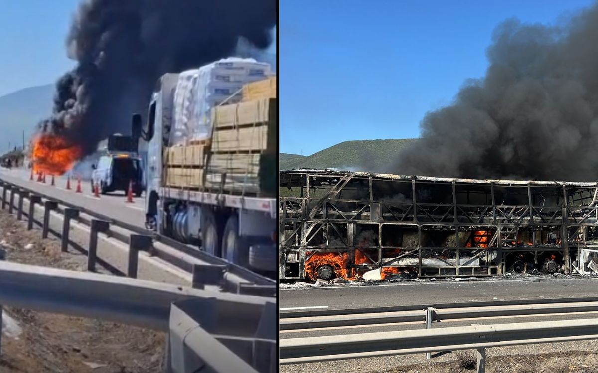Incendio destruyó un bus a la altura de La Ballena