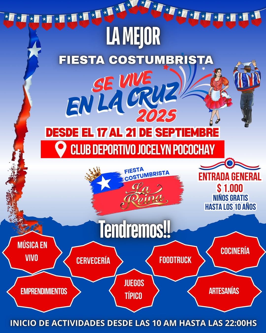 Invitan a celebrar el 18 en la Fiesta Costumbrista de La Cruz