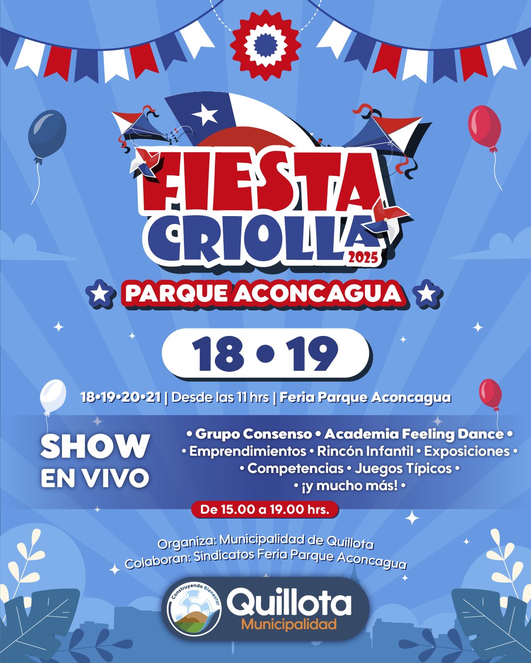 Quillota Así serán las Fiestas Patrias en El Edén y el Parque Aconcagua
