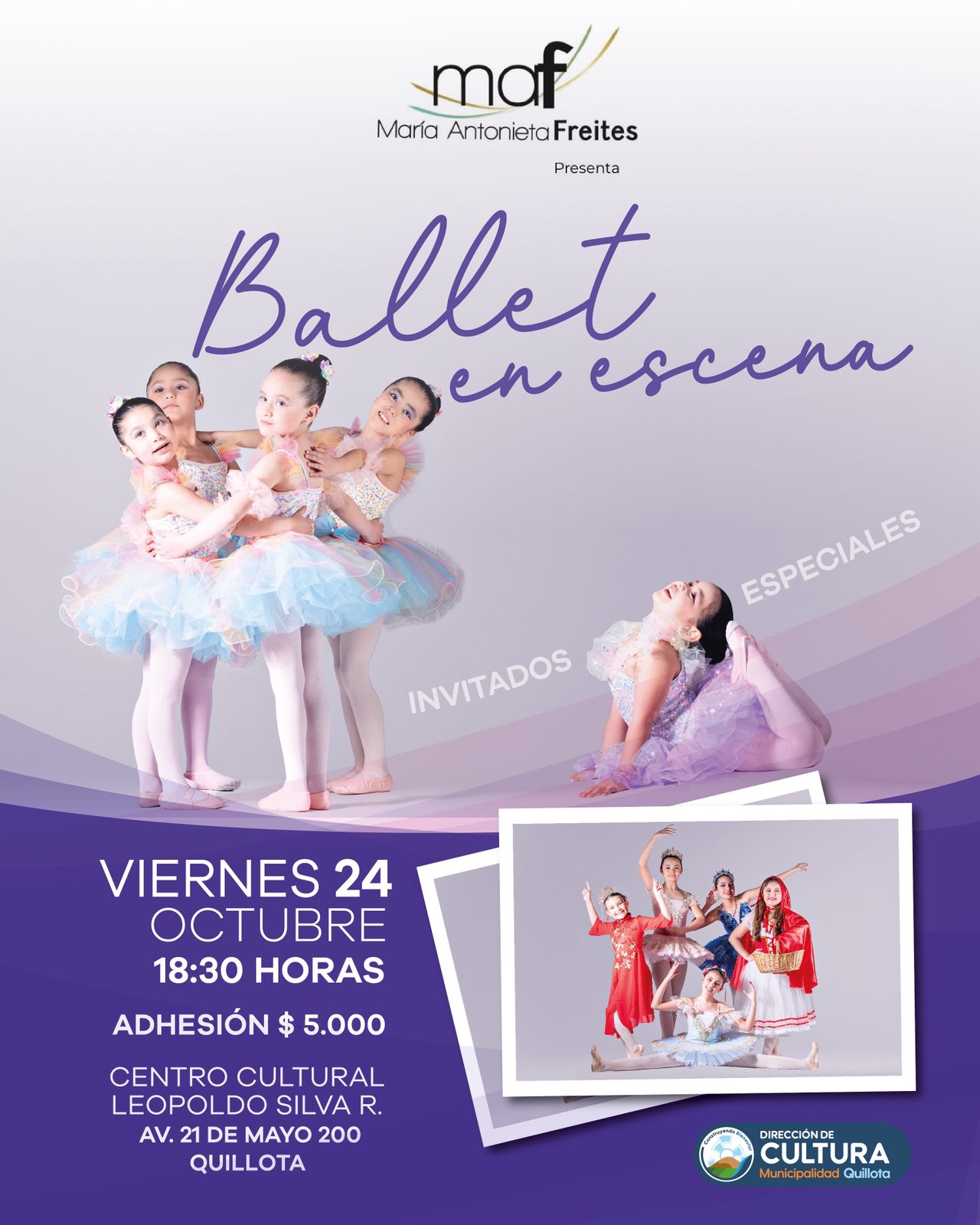 Invitan a ver gala de ballet en el Centro Cultural de Quillota