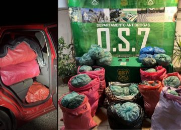 Sorprenden a conductor trasladando 98 kilos de droga en Longotoma