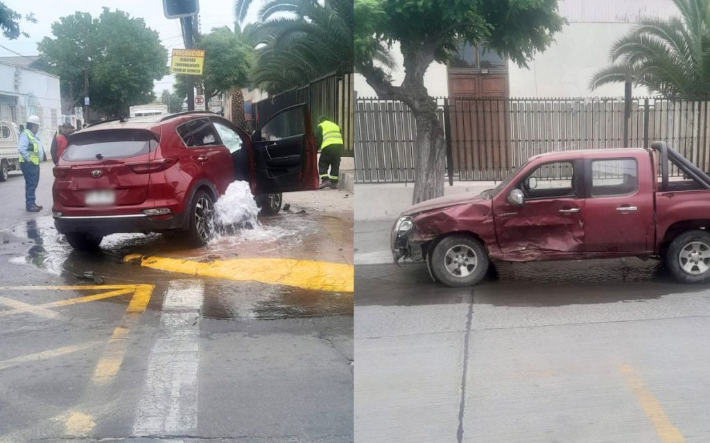 Camioneta y auto colisionaron en el centro de Quillota