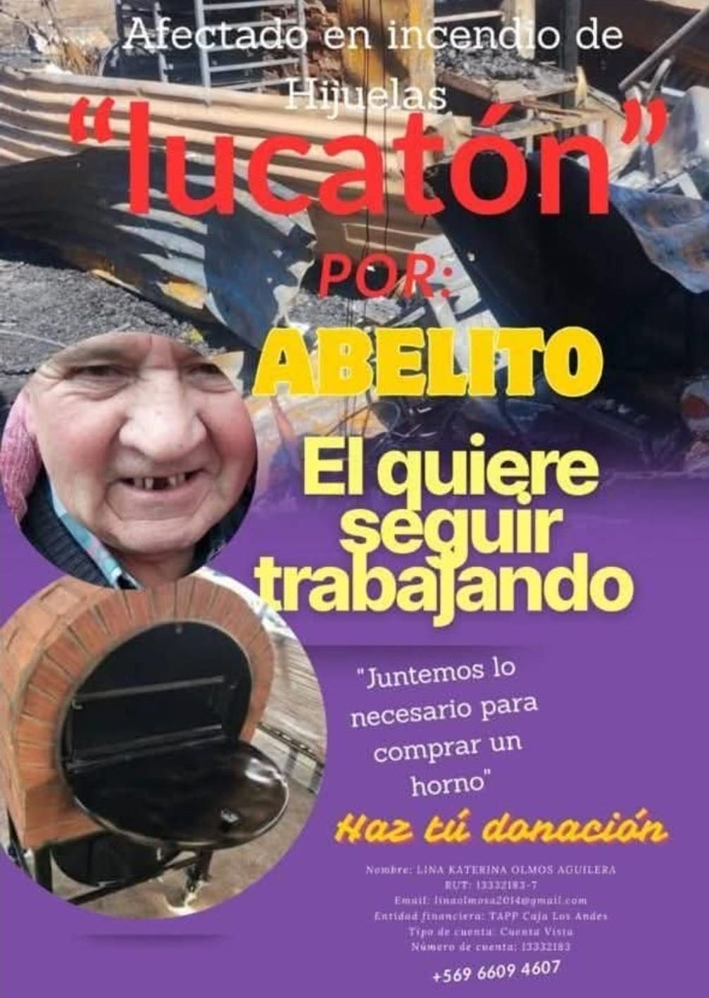 Inician campaña solidaria para apoyar a las víctimas del incendio en Hijuelas