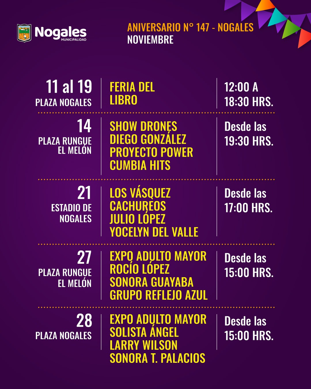 Nogales celebrará su aniversario con Los Vásquez y show de drones