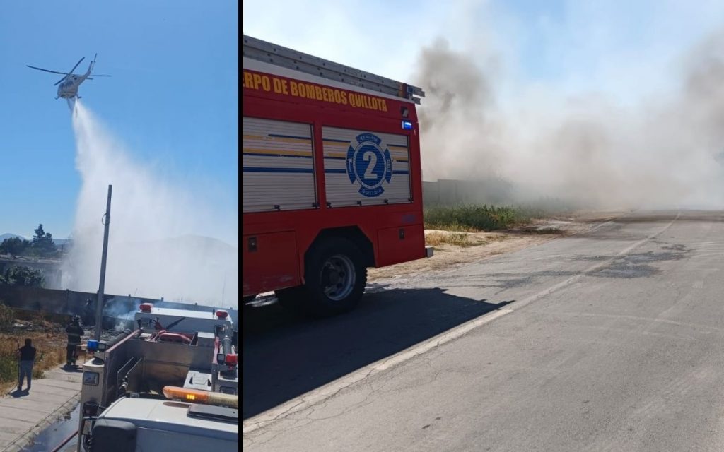Quillota: Incendio consumió 1,7 hectáreas de pastizal y basura
