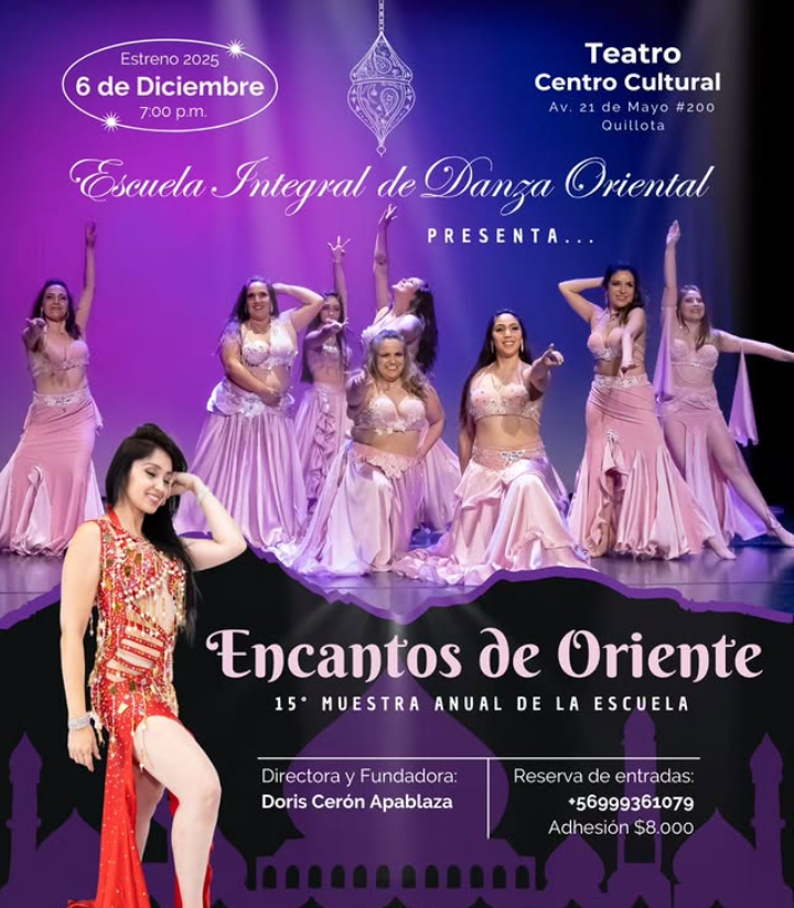 Academia de danza de Quillota celebrará 15 años con gala “Encantos de Oriente”