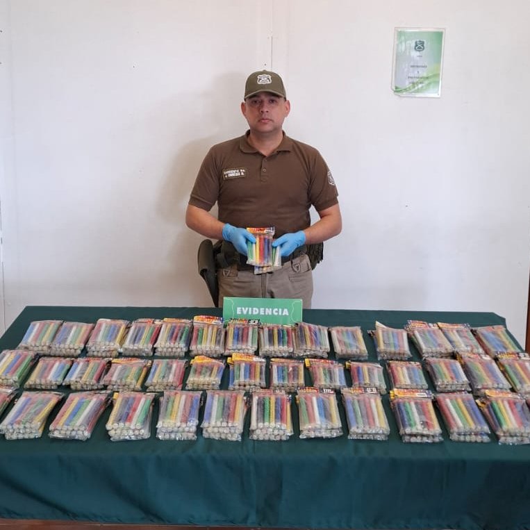 Calerana encontró 719 fuegos artificiales en su casa y los entregó a Carabineros