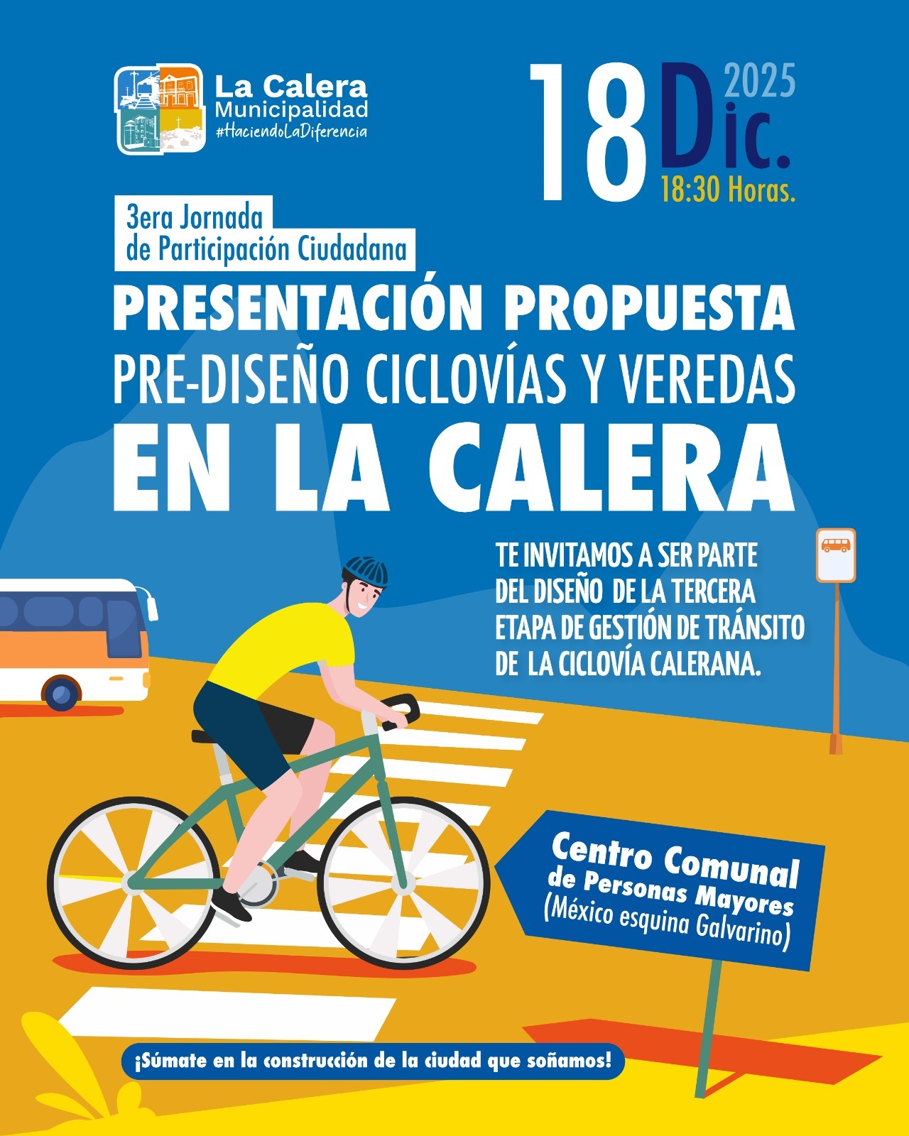 Invitan a participar en el pre diseño de ciclovías en La Calera