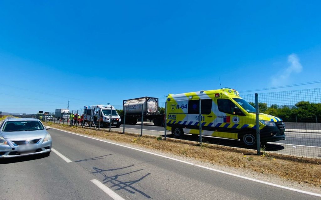 Quillota: Camión atropelló a peatón en la autopista Los Andes