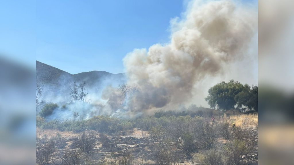 Se produjo incendio forestal en el borde del río en La Calera