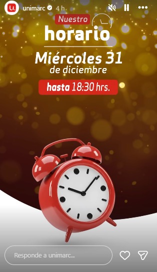 Los horarios de cierre de los supermercados por Año Nuevo 2026