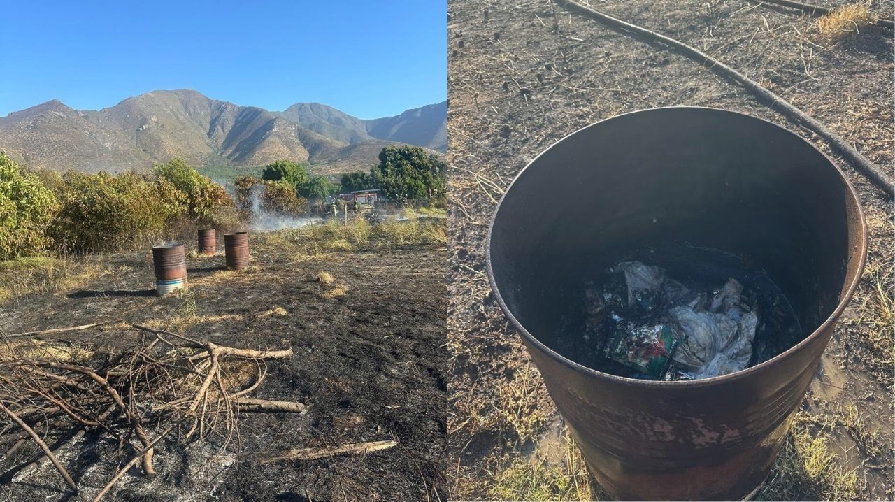 Quema de basura provocó incendio forestal en Hijuelas