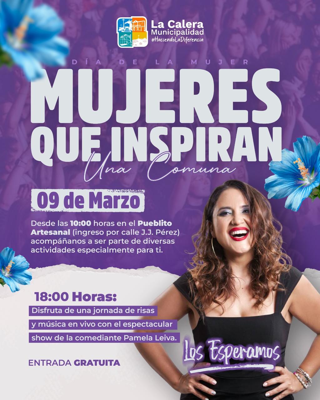 Comediante Pamela Leiva será parte de la jornada artística en conmemoración del día internacional de la mujer