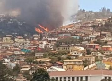 Ordenan evacuar sector de Valparaíso por incendio forestal