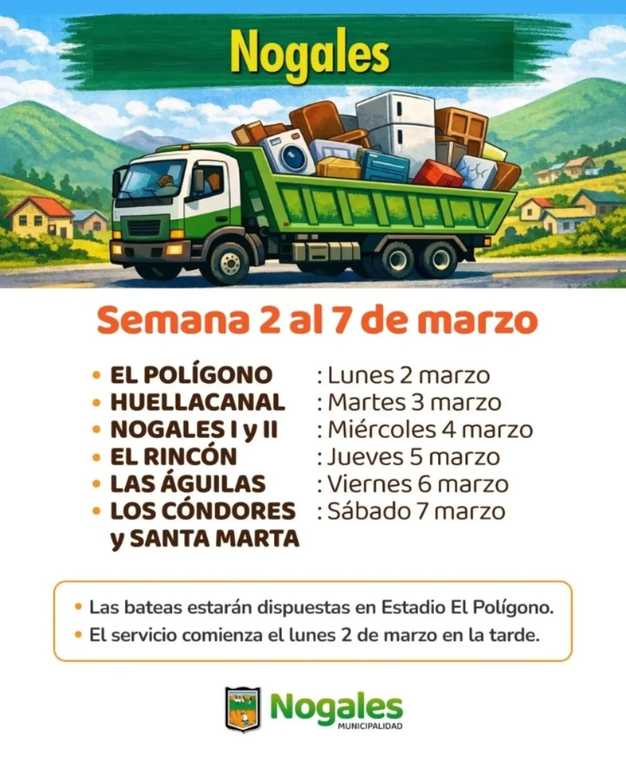 Continúa campaña de retiro de desechos voluminosos en Nogales