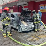 Auto se incendió en el centro de La Calera