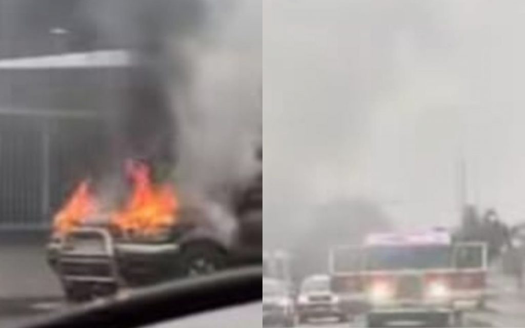 Controlan incendio vehicular en el centro de Quillota