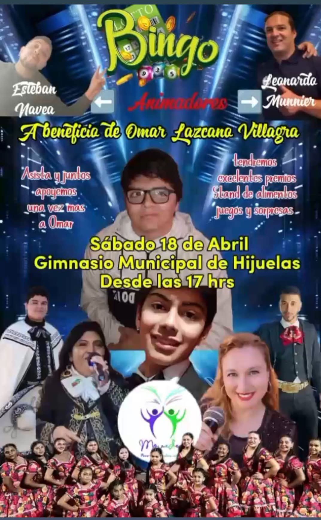 Es el bingo a beneficio de joven que fue baleado cuando iba a su liceo en La Calera